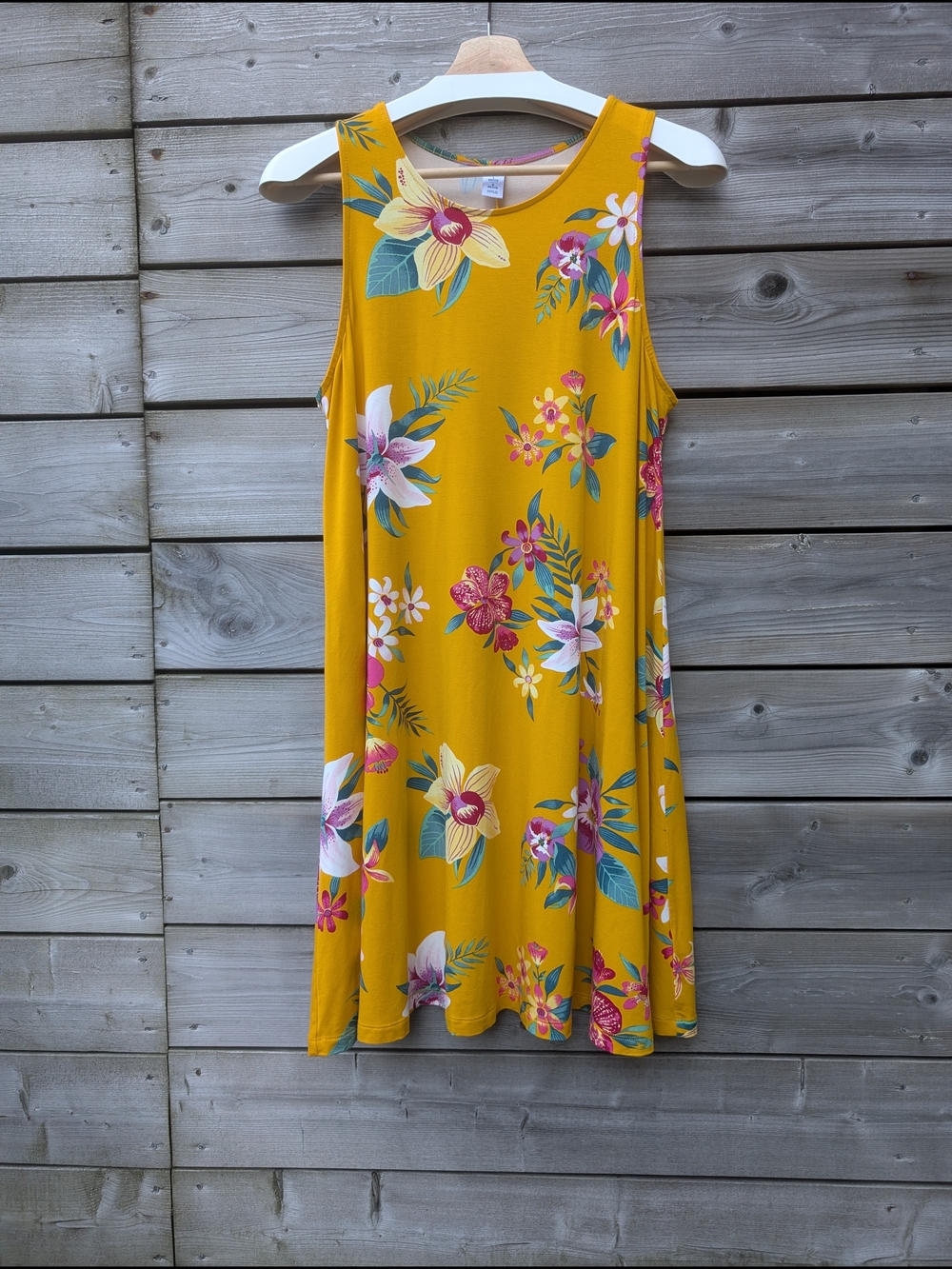 Old Navy Yellow Floral Tank Swing Dress